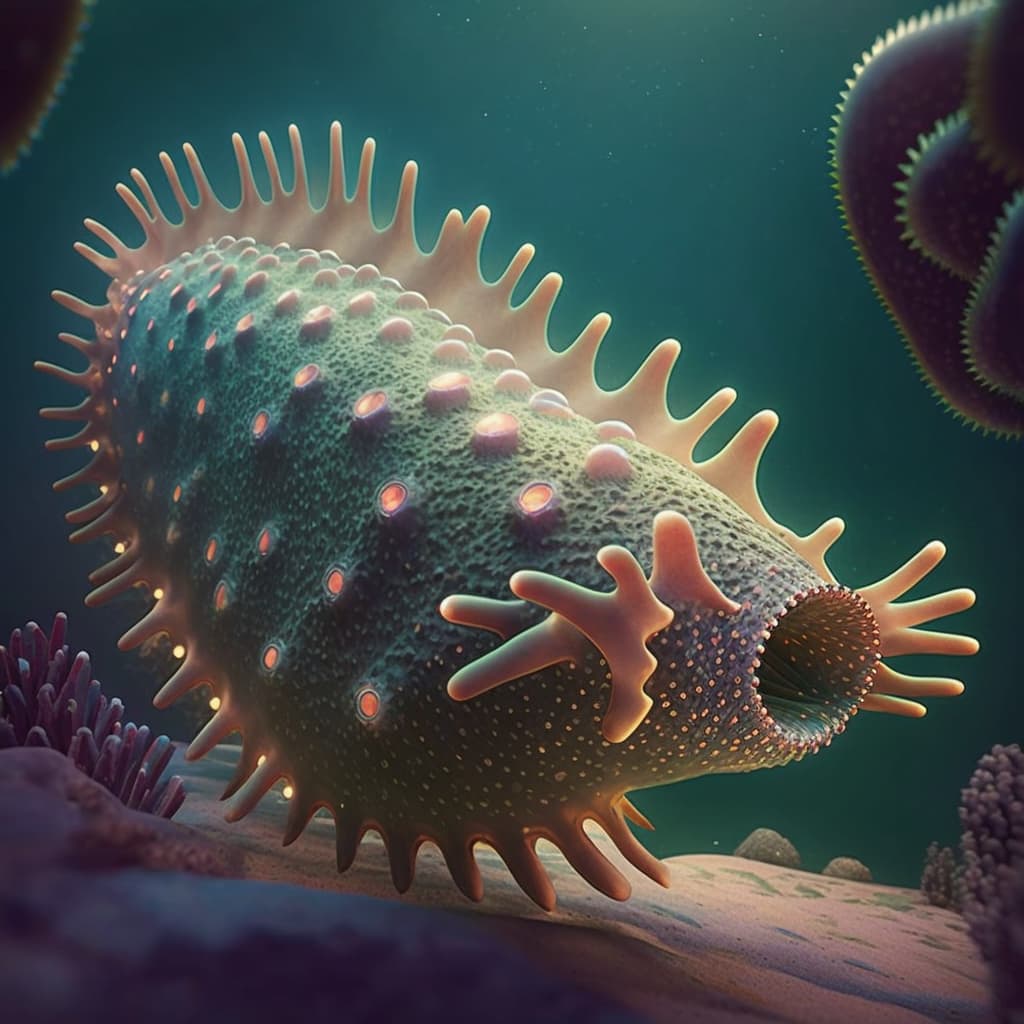A sea creature under water