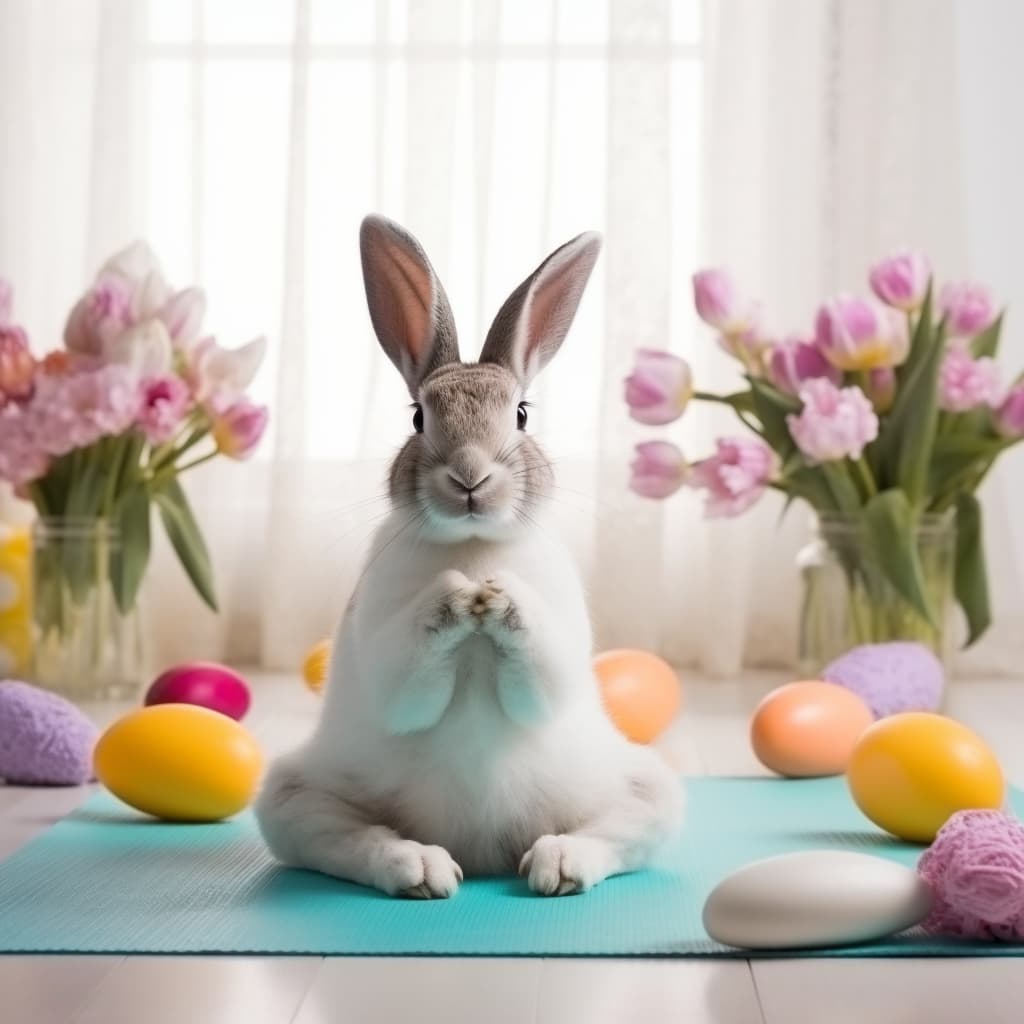 A rabbit sitting on a table