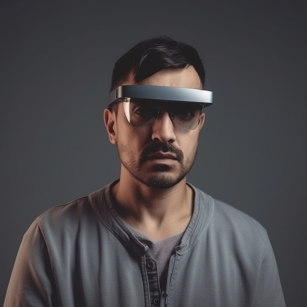 En mann som har på seg et virtual reality-headset