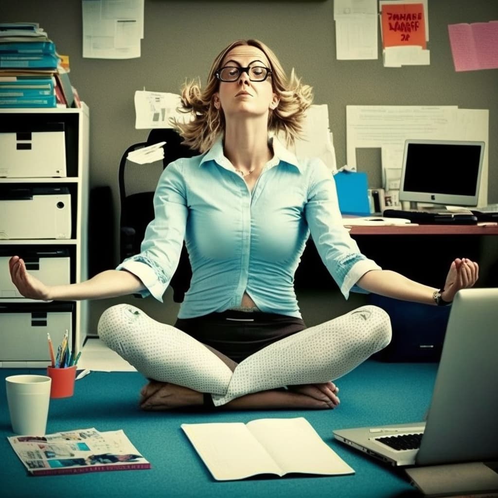 En kvinne som sitter ved et skrivebord